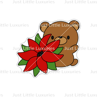 Christmas Plushies - Teddy with Poinsettia Cookie Cutter