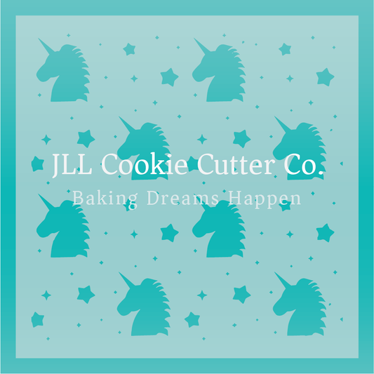 Unicorn Pattern Cookie Stencil