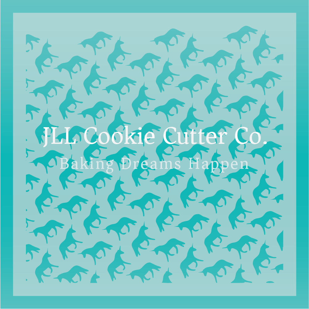 Unicorns Scatter Cookie Stencil