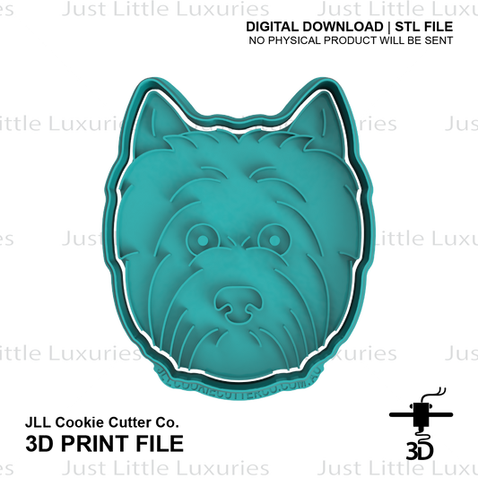 Westie Face Cookie Cutter (STL - Digital Download)