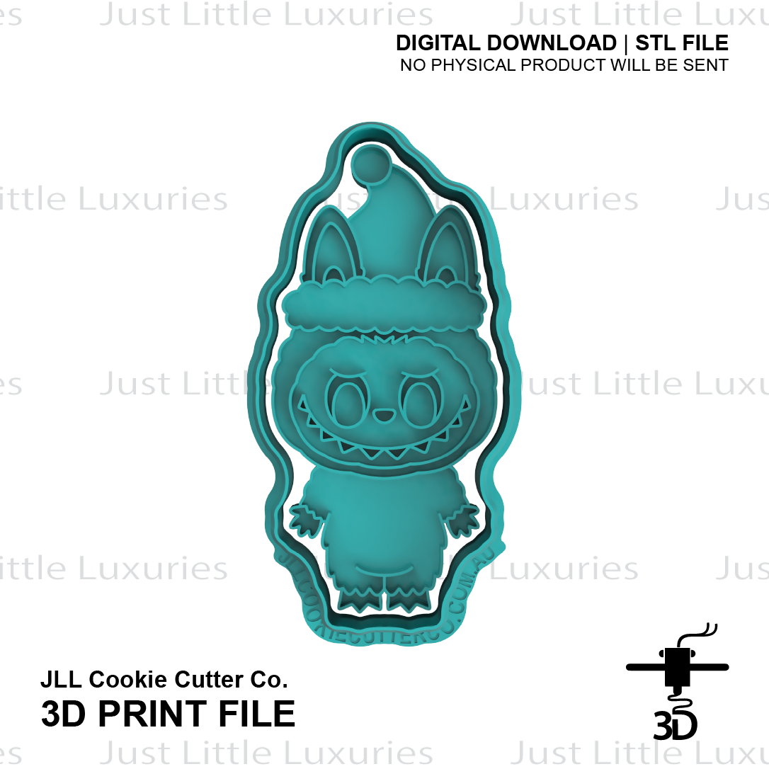 Christmas Labubu Cookie Cutter (STL - Digital Download)