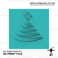 Christmas Tree Cookie Square Cutter and Embosser - 3 Sizes (DIGITAL DOWNLOAD)