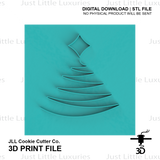 Christmas Tree Cookie Square Cutter and Embosser - 3 Sizes (DIGITAL DOWNLOAD)