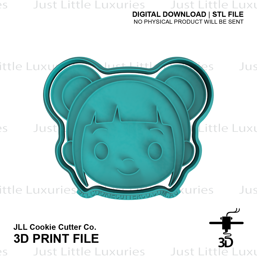 Zoey Face Cookie Cutter (STL - Digital Download)
