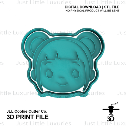 Zoey Face Cookie Cutter (STL - Digital Download)