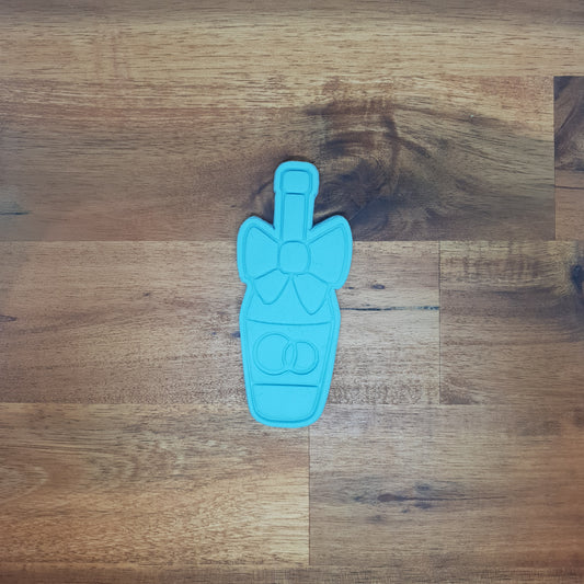 Champagne bottle with bow Cookie Cutter and Embosser. - just-little-luxuries