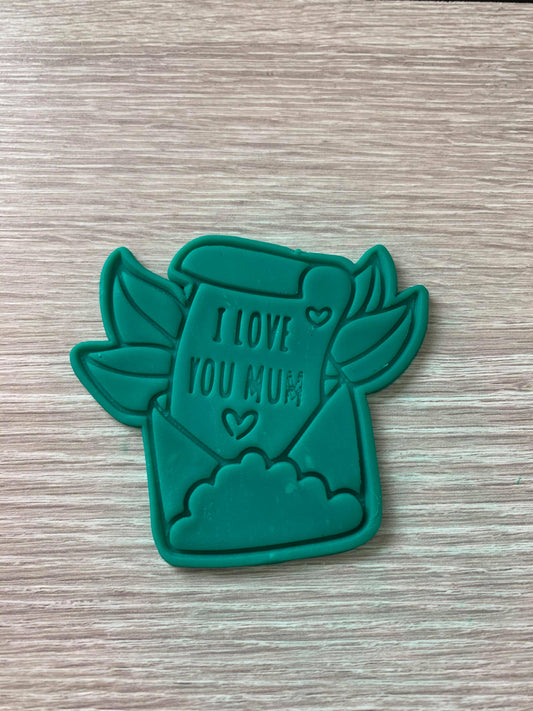 I love you mum envelope Cookie Cutter and Embosser. - just-little-luxuries