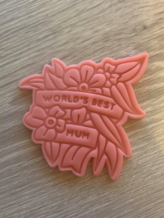 Worlds Best Mum Cookie Cutter and Embosser. - just-little-luxuries