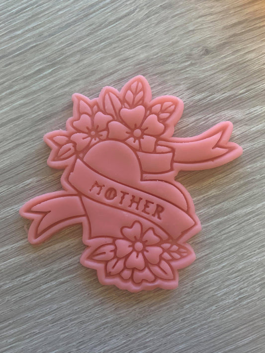 Mother Heart and Flowers Cookie Cutter and Embosser. - just-little-luxuries