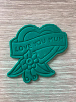 Love you mum heart Cookie Cutter and Embosser. - just-little-luxuries