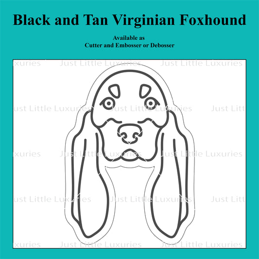 Black and Tan Virginia Foxhound Cookie Cutter and Embosser