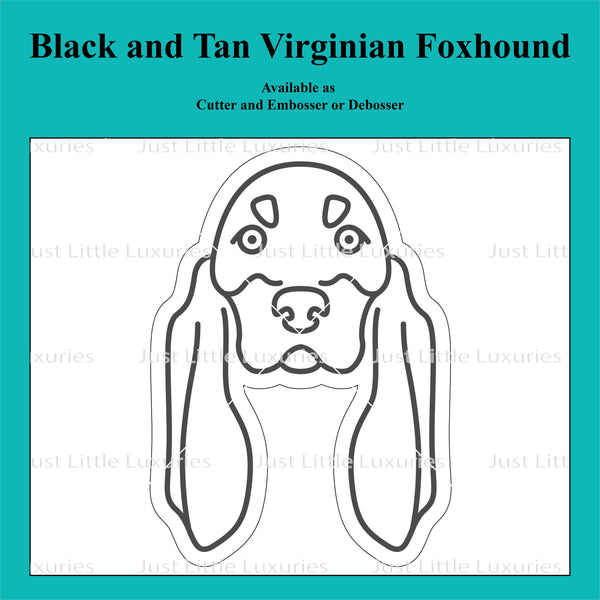 Black and Tan Virginia Foxhound Cookie Cutter and Embosser