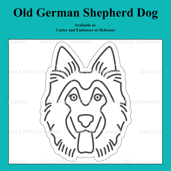 Old German Shepherd Dog Cookie Cutter and Embosser
