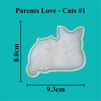 Parents Love - Cats #1 Cookie Cutter and Embosser.