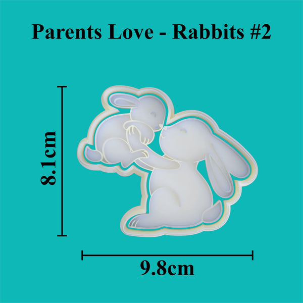 Parents Love - Rabbits #2 Cookie Cutter and Embosser.