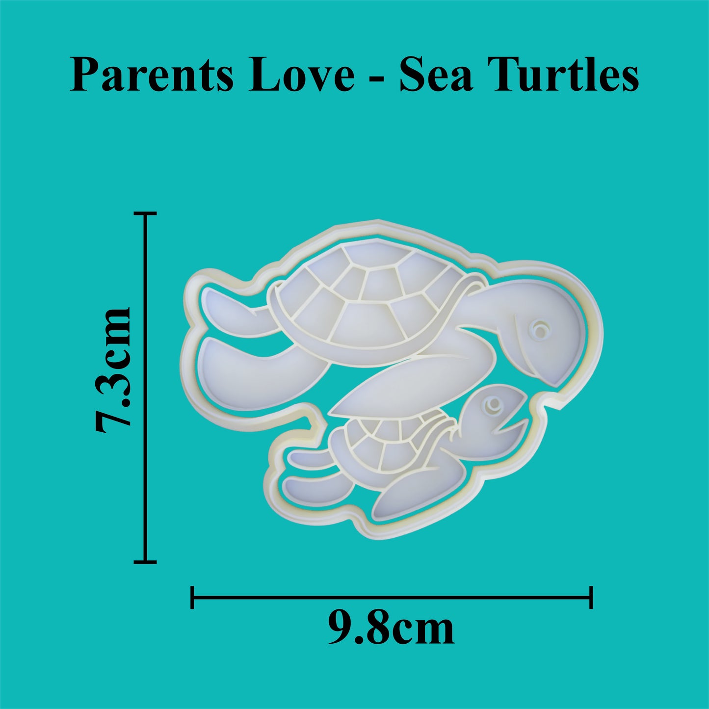 Parents Love - "Mum you are turtley amazing" Cookie Cutter and Embosser Set.