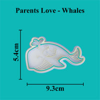 "My favourite place is inside your hug" Whale Cookie Cutter and Embosser Set