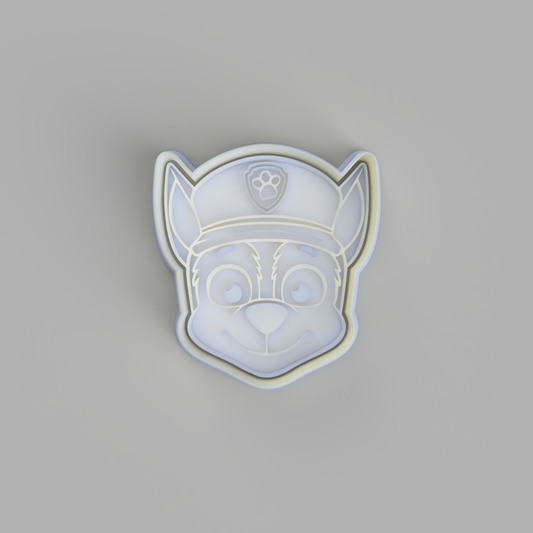 Paw Patrol - Chase Face Cookie Cutter and Embosser. - just-little-luxuries