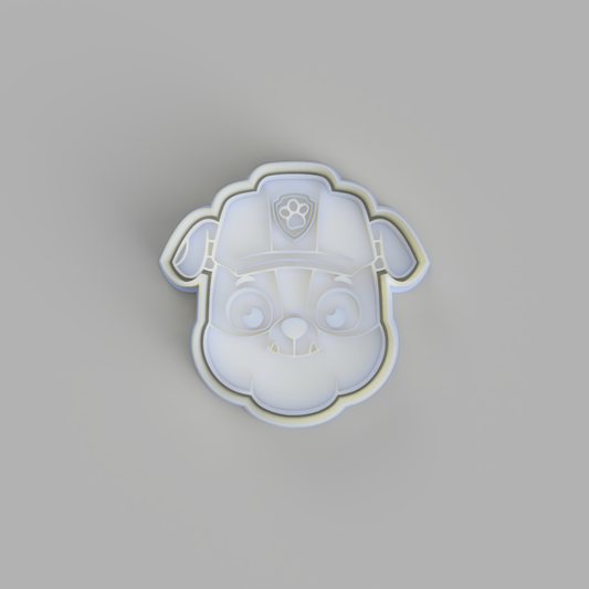 Paw Patrol - Rubble Face Cookie Cutter and Embosser. - just-little-luxuries