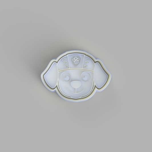 Paw Patrol - Zuma Face Cookie Cutter and Embosser. - just-little-luxuries