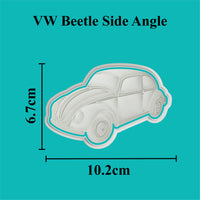 VW Beetle Side Angle Cookie Cutter and Embosser