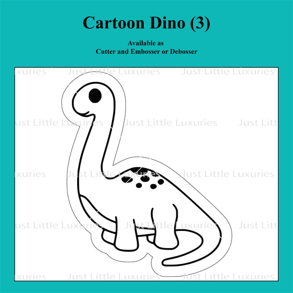 Cartoon Dinosaur Set - Dino (3) Cookie Cutter and Embosser.