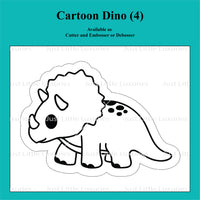 Cartoon Dinosaur Set - Dino (4) Cookie Cutter and Embosser.