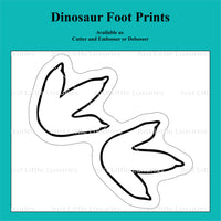 Cartoon Dinosaur Set - Dino Foot Prints Cookie Cutter and Embosser.