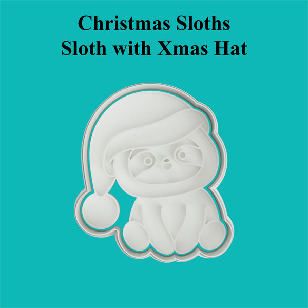 Christmas Sloths - Sloth with Christmas Hat