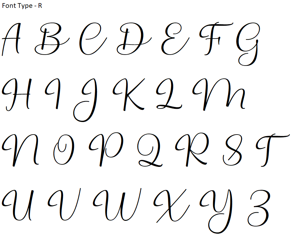 Type R Style Font Monogram Raised 3D Cookie Embosser. Font Type R – Just Little Luxuries