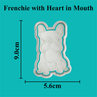 French Bulldog with Heart in Mouth