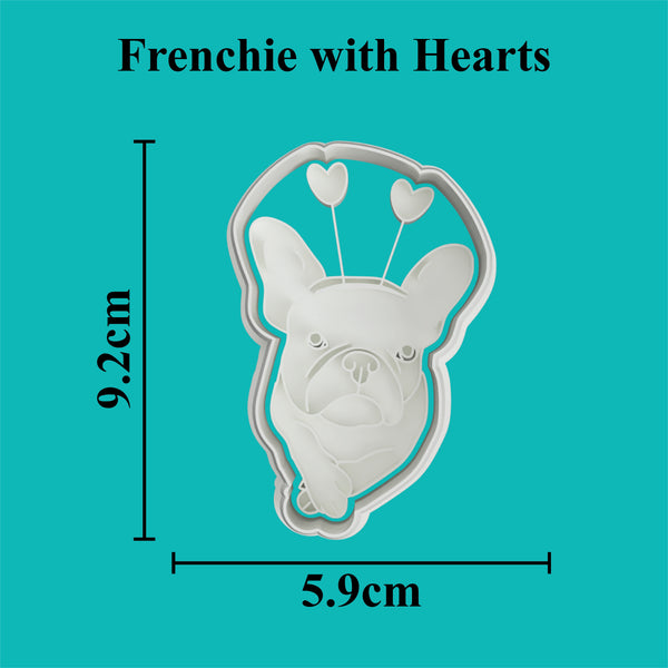 French Bulldog with Heart Headband