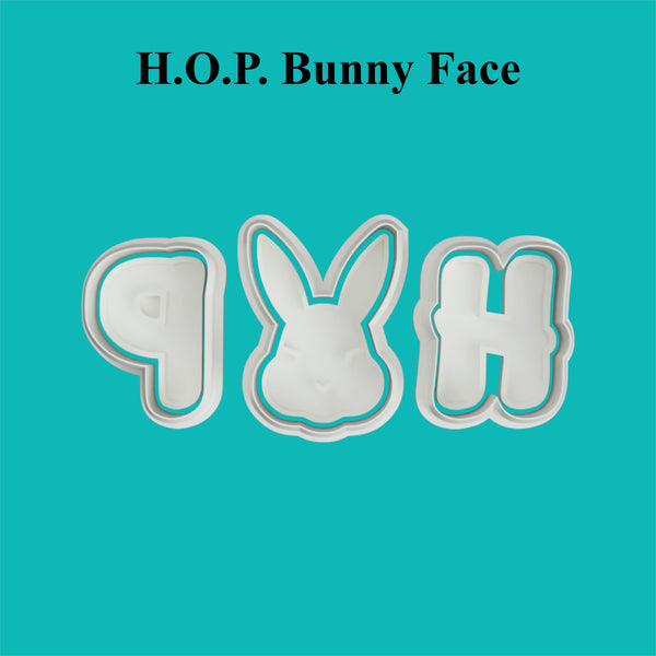 HOP Bunny Face Cookie Cutter .