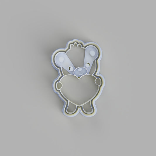 Teddy Bear Holding Heart Cookie Cutter - just-little-luxuries