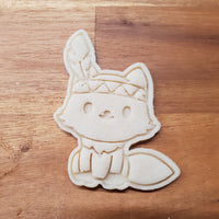 Fox with feather cookie cutter and stamper - just-little-luxuries