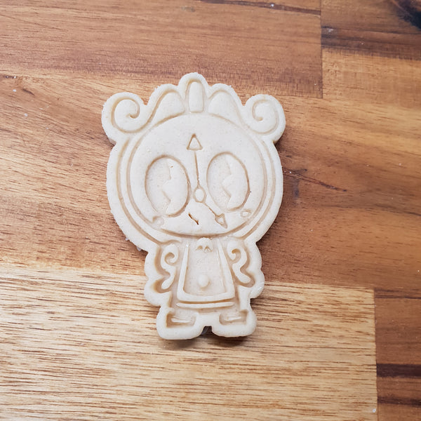 Chibi Cogsworth Cookie Cutter and stamp - just-little-luxuries