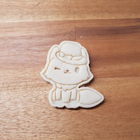 Fox with hat cookie cutter and stamper - just-little-luxuries