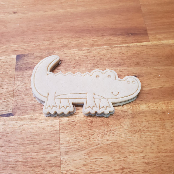 Alligator cookie cutter and stamper - just-little-luxuries