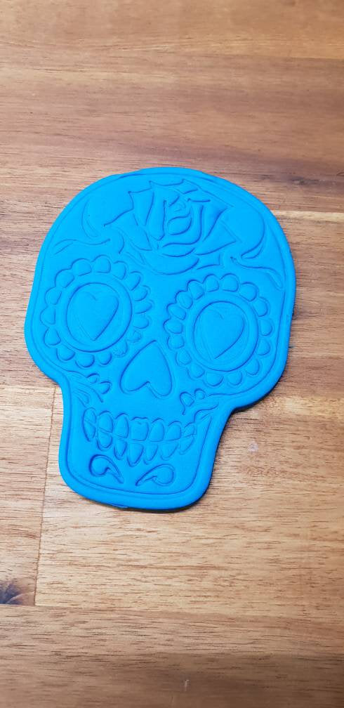 Sugar Skull Cookie Cutter and Embosser. Day of the dead - just-little-luxuries