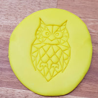 Geometric owl Cookie Embosser. Geometric Animal Fondant Embossers. - just-little-luxuries