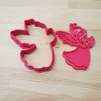 Christmas cookie cutter - angel with harp - just-little-luxuries