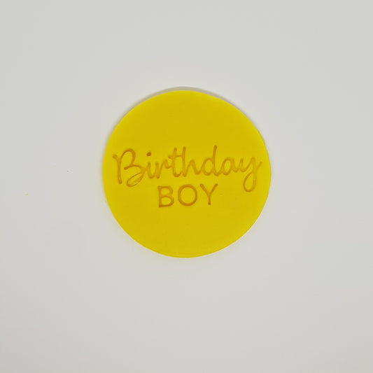 Birthday Boy - birthday cookie stamp fondant embosser - just-little-luxuries