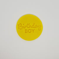 Birthday Boy - birthday cookie stamp fondant embosser - just-little-luxuries