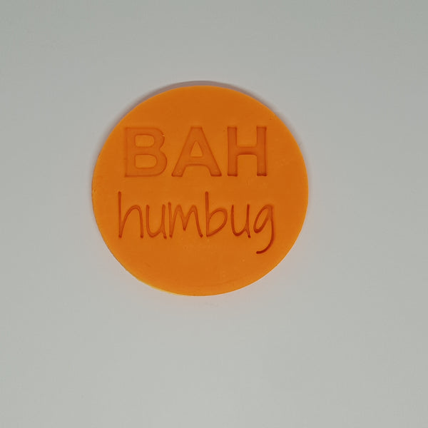 BAH Humbug - Christmas cookie stamp fondant embosser - just-little-luxuries