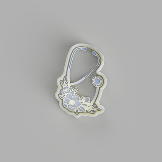 Stethoscope with Flowers Cookie Cutter and Embosser - just-little-luxuries