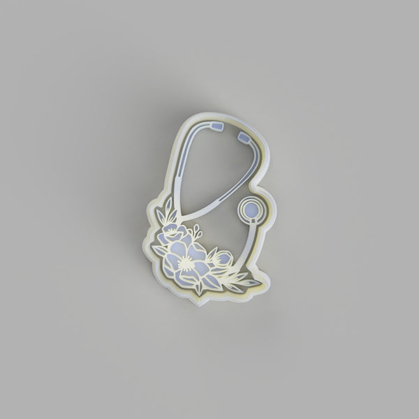 Stethoscope with Flowers Cookie Cutter and Embosser - just-little-luxuries