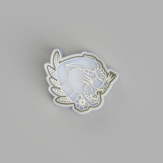Panther with flowers - Tattoo Style Cookie Cutter and Embosser - just-little-luxuries