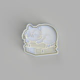 Cat on books Cookie Cutter and Embosser. - just-little-luxuries