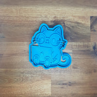 Cat with Laptop Cookie Cutter and Embosser. - just-little-luxuries
