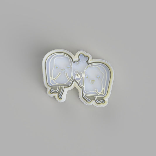 Peanut Butter and Jelly - Kawaii Food Love Cookie Cutter and Embosser. - just-little-luxuries